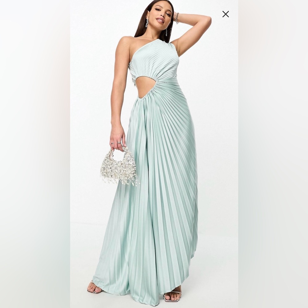ASOS asymmetric cut out dress in mint! (Tall)